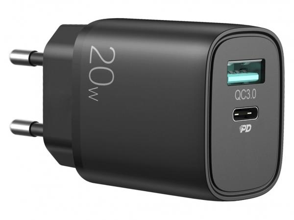 شارژر دیواری فست شارژ جویروم Joyroom 20W dual ports fast wall charger L-QP205